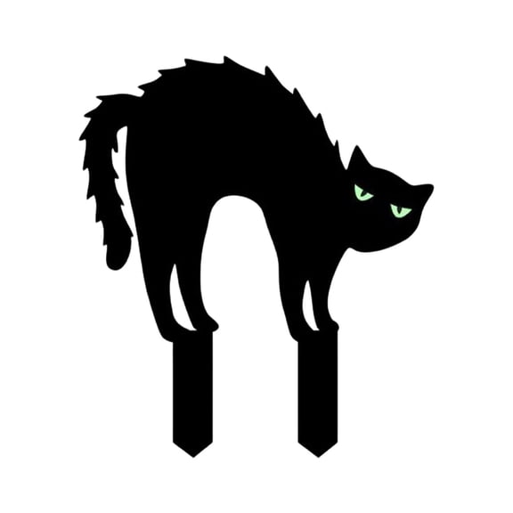 Feledorashia Acrylic Garden Stake, Outdoor Yard Decoration, Noctilucent Eye Sticker Included, Weather-Resistant Metal Kitty Statue, Elegant and Exquisite Lawn Art for Outdoor Spaces