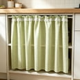 thumbnail image 1 of Feledorashia Cabinet Curtain, Short Cupboard Cover, Decorative Privacy Panel for Open Shelving Kitchen Cabinet Utility Nook and Storage Area, Soft Fabric Panel with Gathered Top Edge and Hooks, 1 of 7