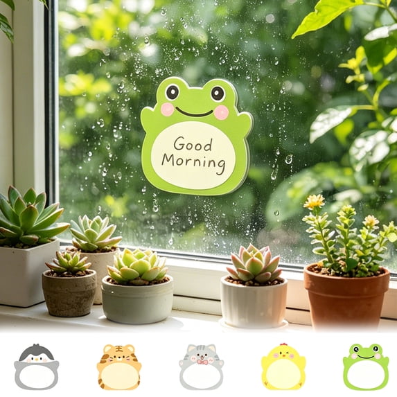 Feledorashia Cartoon Animal Sticky Notes, Standing Note Pads, Foldable Desk Memo Pads for Office and Home Use, Multicolor Paper Sheets, Compact Portable Size, Smudge-Resistant Writing Surface