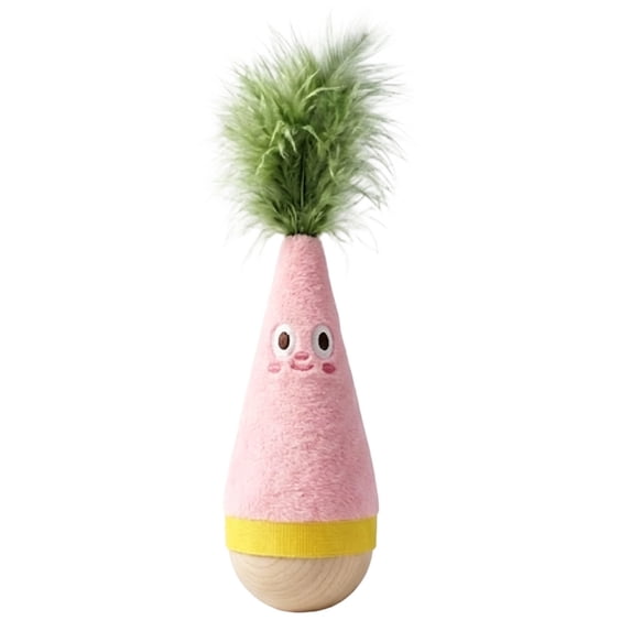 Feledorashia Cat Tumbler Teaser Wand Interactive Feather Toy Self Balancing Motion Cat Play Toy Indoor Activity Exercise Pet Entertainment Durable Pet Supplies Daily Use Cat Accessory