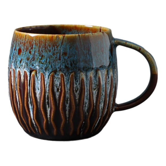 Feledorashia Ceramic Coffee Mug, Large Capacity Coffee Cup, Kiln Fired Breakfast Cup with Glazed Finish, Durable Coarse Pottery Ceramic Mug for Everyday Use and Kitchen Décor
