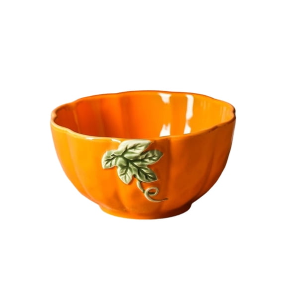 Feledorashia Ceramic Tableware Pumpkin Shape, Halloween Tableware Set, Festive Thanksgiving Pumpkin Bowls Plates, Durable High Quality Ceramic Dinnerware for Household Use