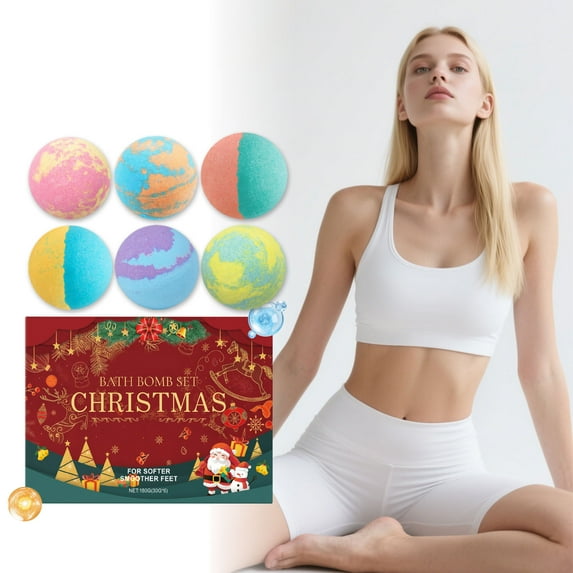 Feledorashia Christmas Bath Ball, Bathroom Body Bath Supplies, Relaxing Scented Bath Bomb Set, Gentle and Safe formula