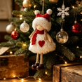 thumbnail image 1 of Feledorashia Christmas Plush Doll Ornament, Stuffed Holiday Tree Pendant, Soft Winter Character with Knit Details and Attached Hanging Loop, Cozy Decoration for Branches Garlands Shelves and Mantels, 1 of 6