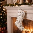 thumbnail image 1 of Feledorashia Christmas Stocking, Holiday Mantel Hanging Sock, Patterned Fabric Boot Shape with a Wide Cuff and Hanging Loop for Fireplace Stair Railing and Gift Display, Soft Reusable Seasonal Decor, 1 of 9