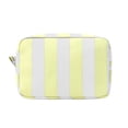 thumbnail image 1 of Feledorashia Corduroy Cosmetic Bag, Makeup Organizer Pouch, Striped Zippered Travel Toiletry Storage, Soft Polyester Portable Daily Use Small Makeup Case, 1 of 6