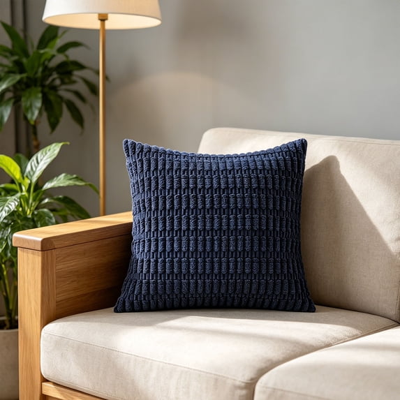 Feledorashia Corduroy Pillowcase, Sofa Pillow Cover, Scandinavian Style Solid Color Cushion Cover, Soft Durable Corduroy Fabric Decorative Throw Pillowcase for Home Living Room Sofa Decoration