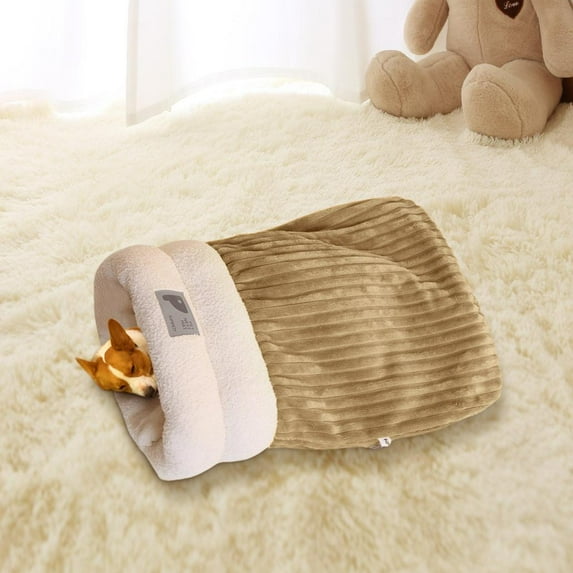 Feledorashia Cozy Adjustable Sleeping Bag Pet Bed with Tunnel Design, Plush Warm Nest for Small Dogs & Cats, Easy to Clean, Spacious, Machine Washable