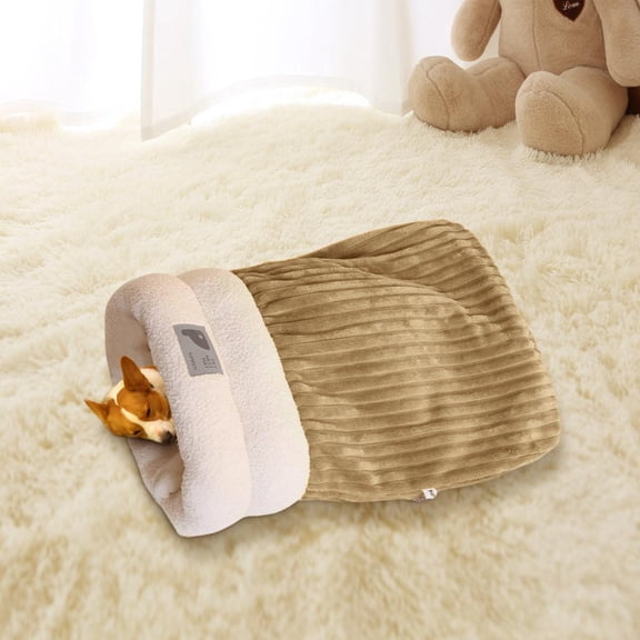 Feledorashia Cozy Adjustable Sleeping Bag Pet Bed with Tunnel Design, Plush Warm Nest for Small Dogs & Cats, Easy to Clean, Spacious, Machine Washable