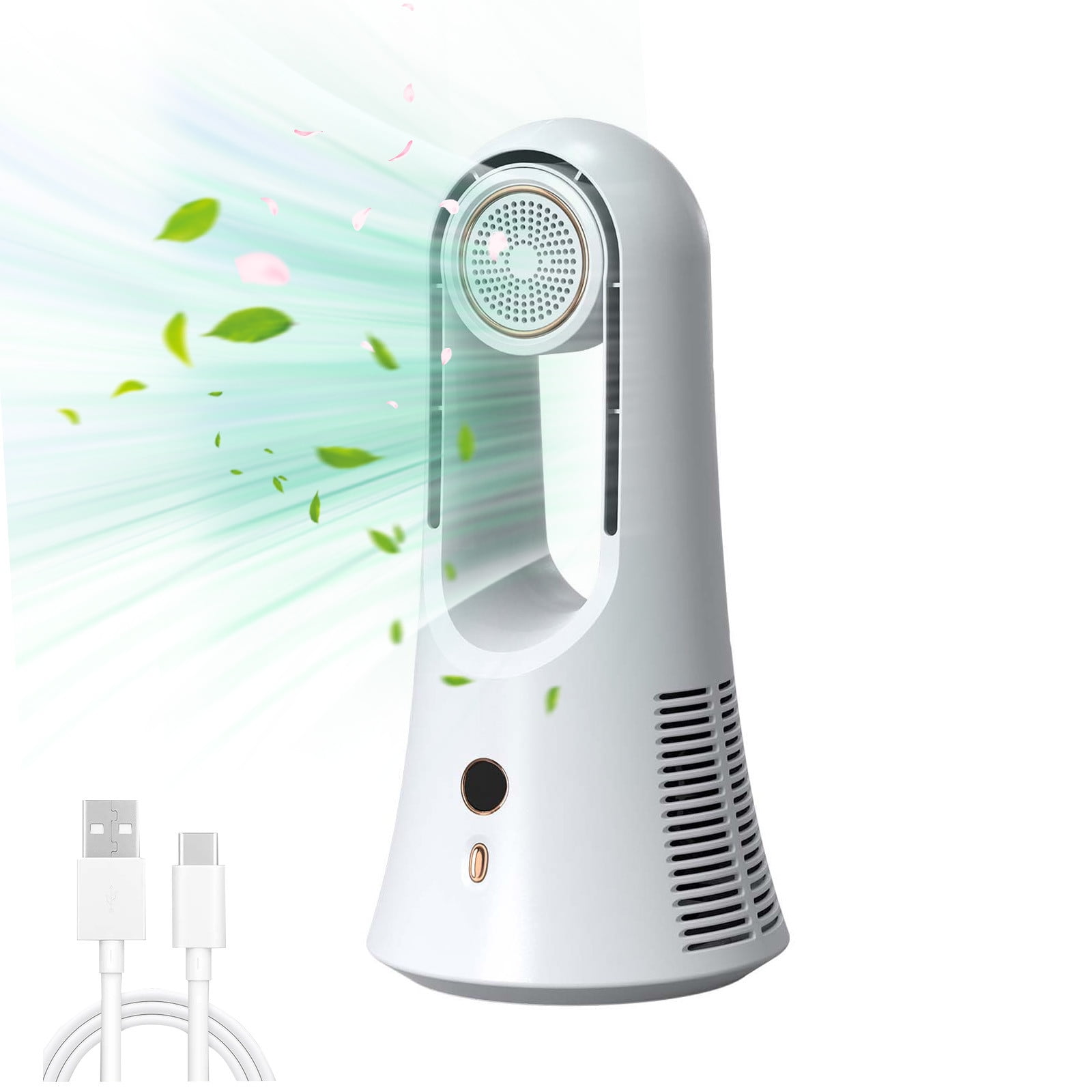 Feledorashia Desk Fan, Standing Bladeless Fan with Detachable ...