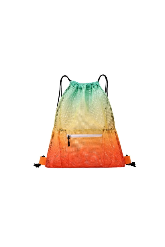 Drawstring Backpack, Sports Backpack, Mesh Drawstring Bag with Large Capacity for Basketball Football Beach Cycling Hiking, Durable Polyester Fiber Material