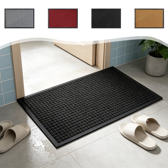 Feledorashia Entrance Mat, Front Door Mat, Wear-Proof Antiskid Polypropylene Entryway Rug with Sand-Trapping Lattice Top, Durable Polyester Material and Water-Blocking Base Liner for Indoor Use