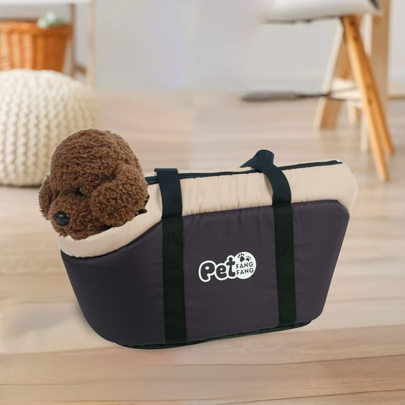 Feledorashia Fabric Pet Carrier Bag (15x10in) - Lightweight 0.44lb Cat/Dog Travel Tote with Removable Cushion, Non-Slip Base & Shoulder Straps for Pets Under 5kg