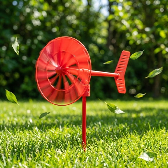 Feledorashia Garden Windmill, Wind Vane Ornament, 11 Inch Mini Outdoor Spinner for Planter Pot Flower Bed Yard Patio and Wind Direction Display, Plastic Rotor with Arrow Tail and Ground Stake