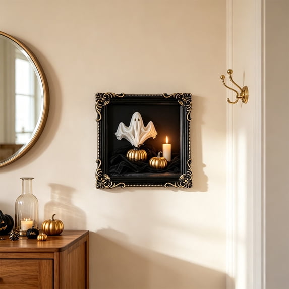 Feledorashia Gothic Shadow Box, Baroque Display Frame, Ornate Hollow Frame for Dried Flowers Keepsakes and Halloween Decor, Resin Frame with Sculpted Scrollwork Deep Cavity and Vintage Border