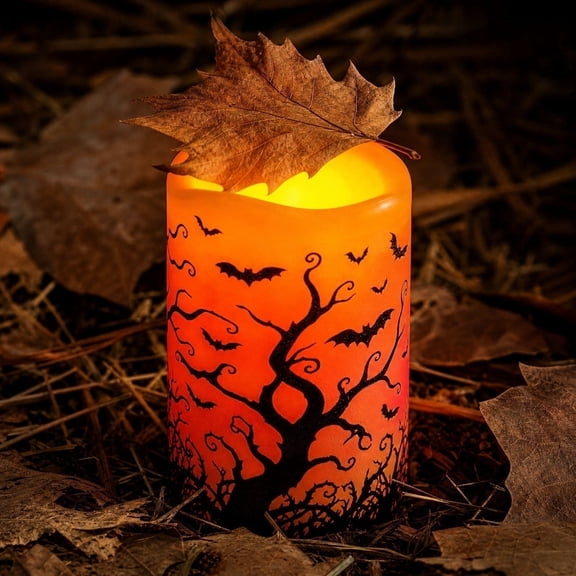 Feledorashia Halloween Electronic Candle Lamp, Halloween Decoration Lights, Three-Piece Ambient Light Set for Indoor Outdoor Use, Safe Flickering LED Candle Scene Props for Party Decor