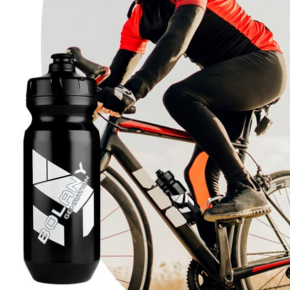 Feledorashia Insulated Cycling Water Bottle with Double-Wall Foam - 610ml Lightweight PP+ABS Sport Bottle for Bike/Gym/Hiking/Mountaineering (Black, 0.145lb)