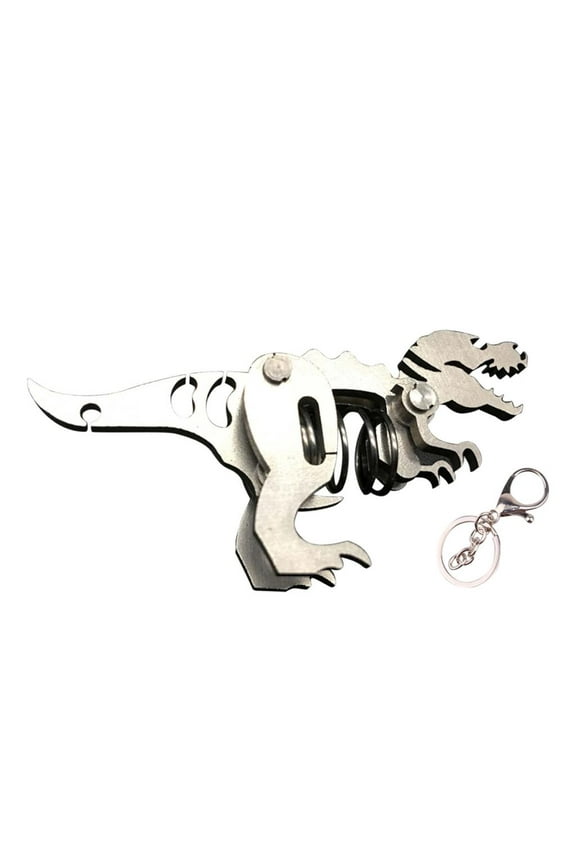 Keychain Accessories 3d Three-dimensional Metal Stainless Steel Model Mechanical Dinosaur Keychain