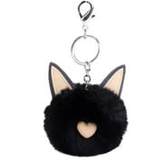 Feledorashia Keychain Accessories 8CM Cute Cat Ears Keychain Pendant Women Key Ring Holder Pompoms Key Chains