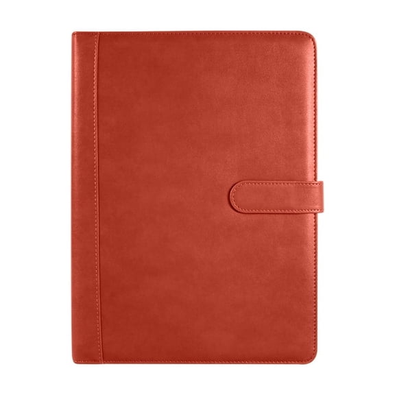 Feledorashia Leather Portfolio Folder, A4 Writing Padfolio, Multi Pocket Business Organizer with Notepad and Pen, Flexible Scratch Resistant Matte Texture, Portable Office Document Holder