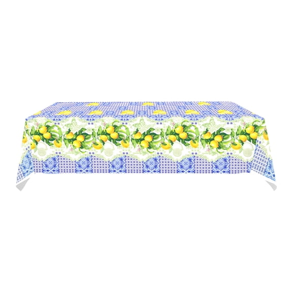 Feledorashia Lemon Themed Tablecloth, Waterproof Table Cover, Rectangular Party Tablecloth for Summer Birthday Bridal Shower BBQ Picnic, Stain Resistant Plastic Material, Easy To Clean Durable Design