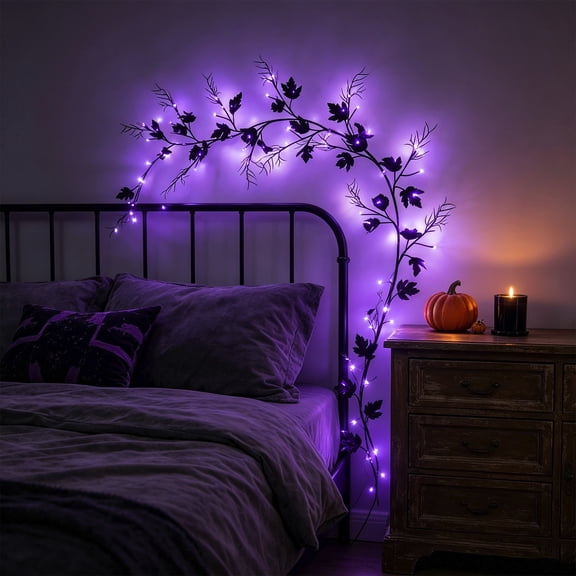 Feledorashia Lighted Halloween Garland, LED Tabletop Light, Halloween Accent for Desk Shelf Mantel Nightstand Window and Decor, Plastic and Lighting Components with Illumination and Display Form