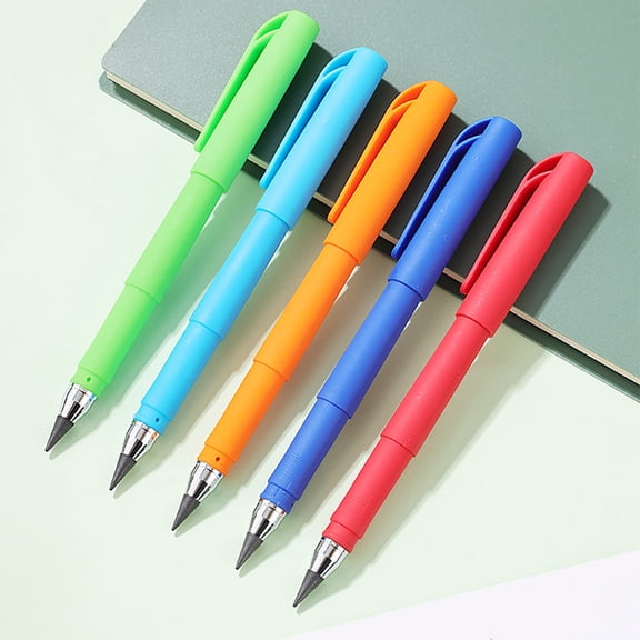 Feledorashia Mechanical Pencil Erasable Pencil No Sharpening Reusable Writing Pen Smooth Writing Tool Long Lasting Core Lead with Eraser Clip Design Comfortable Grip Ergonomic