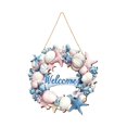 thumbnail image 1 of Feledorashia Nautical Welcome Door Sign, Coastal Door Sign, Accent for Front Door Porch Wall Entryway Beach House and Covered Display, Wood with Printed Nautical Design and Attached Hanging Cord, 1 of 6