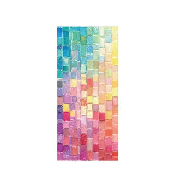 Feledorashia Neon Window Film, Frosted PVC Clings, Multicolor Light Blocking Decorative Film, Easy Tear Adhesive Static Cling for Glass Walls Furniture Plastic Surfaces