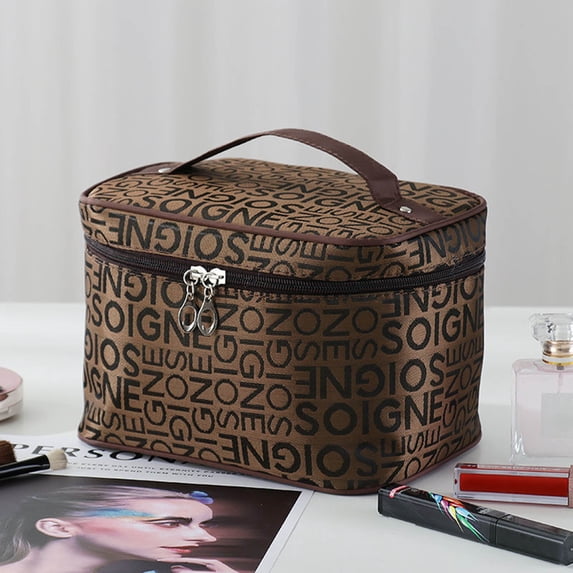 Feledorashia New Makeup Bag Large Capacity Portable Carrying Travel Cosmetic Storage Bag
