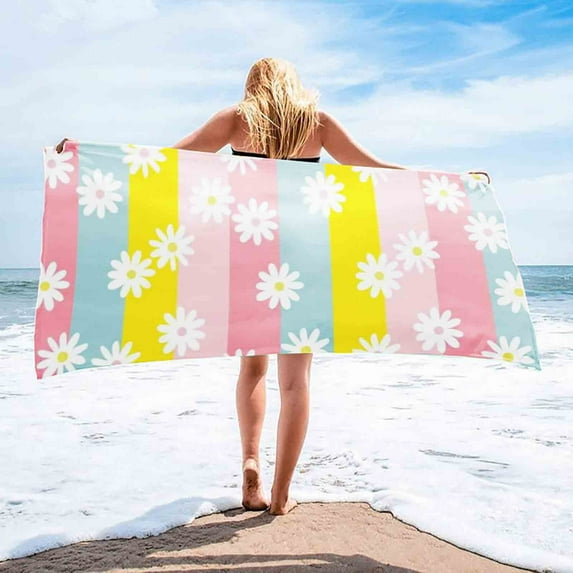 Feledorashia Oversized Microfiber Beach Towel Multi-purpose Pool Camping Swim Beach Towels Ultra Soft Absorbent Blanket Outdoor Essentials Vacation Necessities Adult Gifts,55x28inch