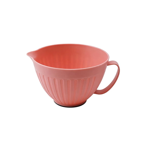 Feledorashia Plastic Mixing Bowl Large Capacity Wide Mouth Salad Bowl with Handle Stable Grip Base Non Slip Kitchen Mixing Bowl for Baking Cooking Food Safe BPA Free