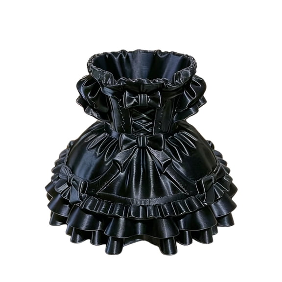 Feledorashia Princess Dress Pen Holder, Desktop Storage Box, Cute Princess Skirt Design Organizer for Makeup Brushes and Stationery, Compact Plastic Desk Accessory for Room Decoration