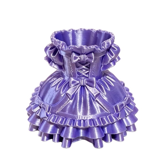 Feledorashia Princess Dress Pen Holder, Desktop Storage Box, Cute Princess Skirt Design Organizer for Makeup Brushes and Stationery, Compact Plastic Desk Accessory for Room Decoration
