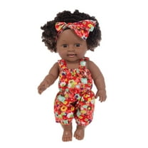 Feledorashia Realistic Black Baby Doll, 30 cm Handmade Soft Doll for Kids
