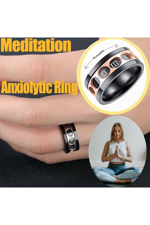 Rings for Men Father's Day Gifts Meditation Movement Rotatable Ring with Roman Numerals for Men resist Anxiety