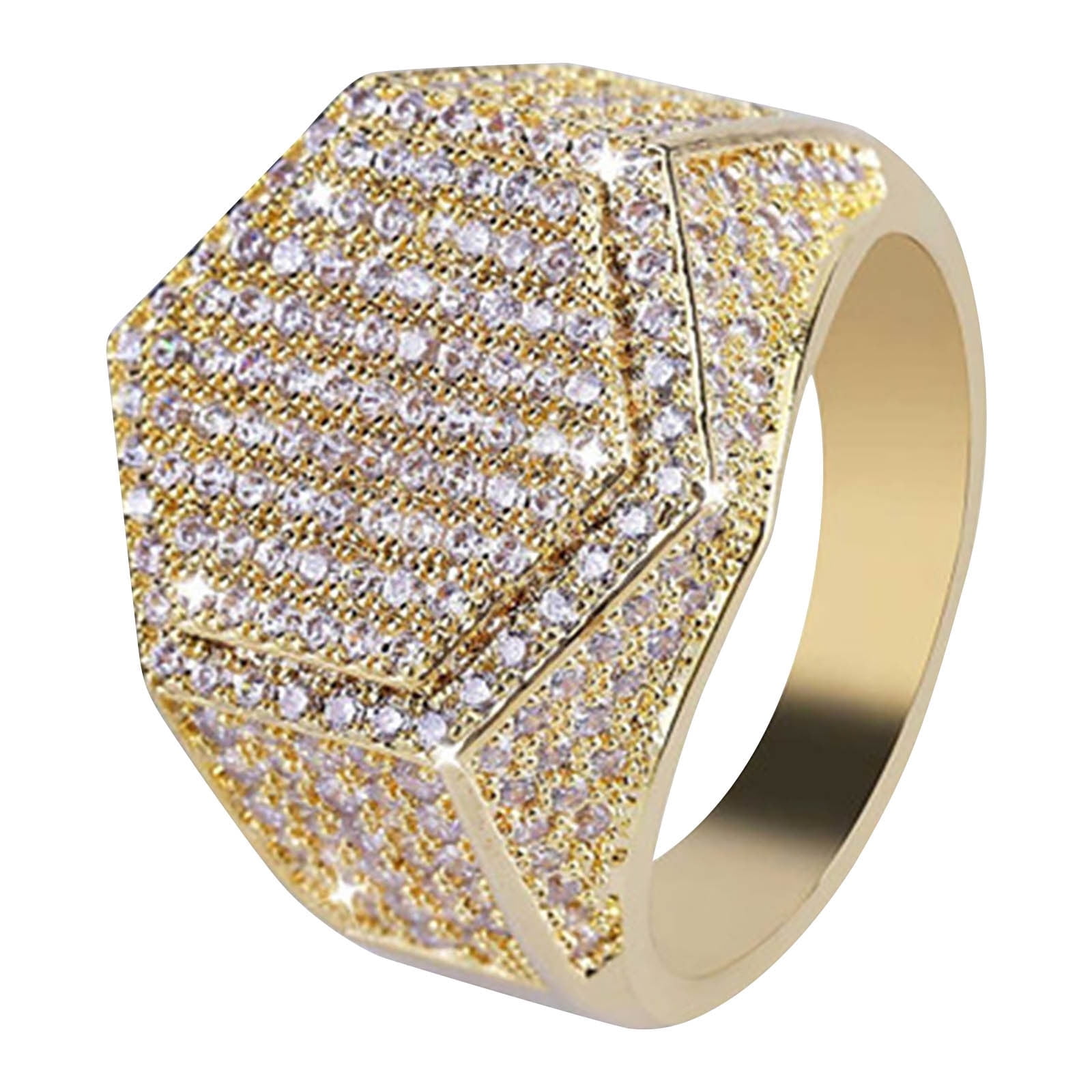 Feledorashia Rings for Men Father's Day Gifts Men's Fashion Diamond Fashion Creative Square