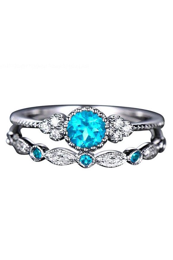 Rings for Women Valentine's Day Gifts Women's Fashion Ring Couple Jewelry 2 Piece Set Size 5-10