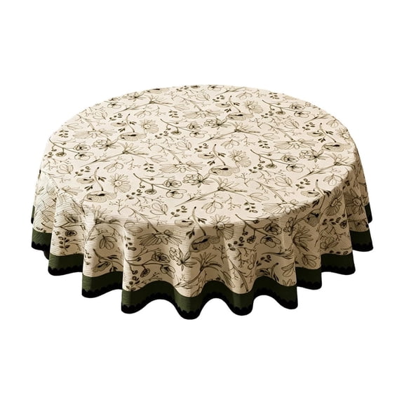 Feledorashia Round Tablecloth Coffee Table Cover, Desktop Tablecloth, Stain Resistant Decorative Table Cover for Living Room and Bedroom, Polyester Material with Sleek Draping and Fine Sewing Design