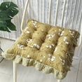 thumbnail image 1 of Feledorashia Ruffled Chair Cushion, Soft Cotton Seat Pad, Washable Tufted Accent for Dining Chair Office Seat Reading Nook and Vanity, Comfortable Decorative Home Layer for Everyday Seating, 1 of 6