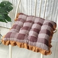 thumbnail image 1 of Feledorashia Ruffled Chair Cushion, Soft Cotton Seat Pad, Washable Tufted Accent for Dining Chair Office Seat Reading Nook and Vanity, Comfortable Decorative Home Layer for Everyday Seating, 1 of 6