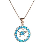 Feledorashia Sales Clearance Necklace for Women Fashion Circled Turtle Necklace Rose Phnom Penh Sky Blue for Women Gril Wonderful Gift