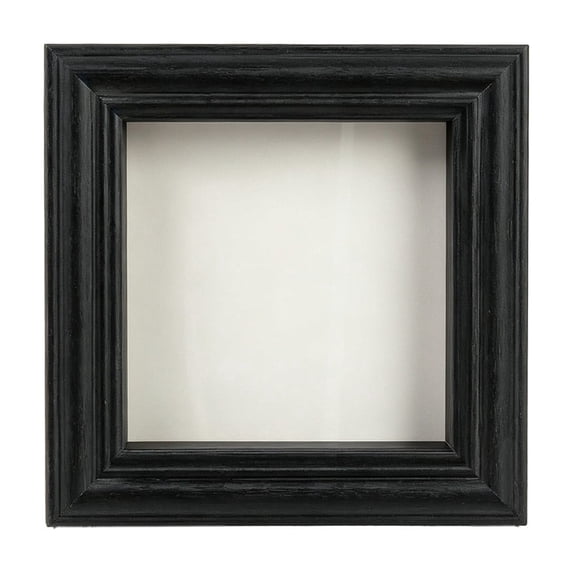 Feledorashia Shadow Box Frame, Specimen Display Frame, Deep Hollow Display for Dried Flowers Keepsakes Photos and Crafts, MDF Frame with Clear Glass Window Back Support and Layered Border