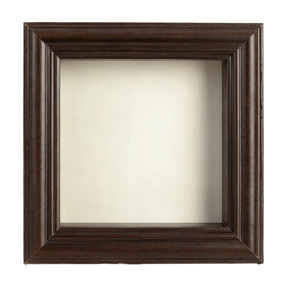Feledorashia Shadow Box Frame, Specimen Display Frame, Deep Hollow Display for Dried Flowers Keepsakes Photos and Crafts, MDF Frame with Clear Glass Window Back Support and Layered Border