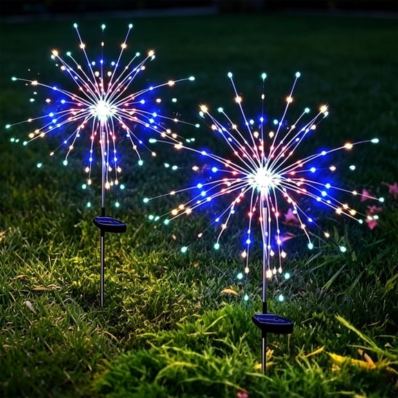 Feledorashia Solar Firework Light, Blowball Landscape Stake Light, 120 LED Multicolor Solar Ground Lamp, Waterproof Outdoor Decorative Pathway Light For Lawn Patio Backyard Ornament