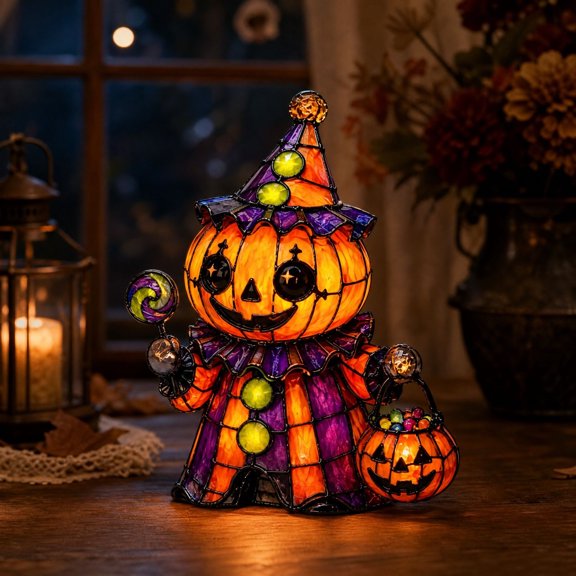 Feledorashia Spooky Resin Table Lamp, LED Tabletop Light, Accent for Desk Shelf Mantel Nightstand Window and Decor, Resin and Lighting Components with Integrated Illumination and Stable Display Form