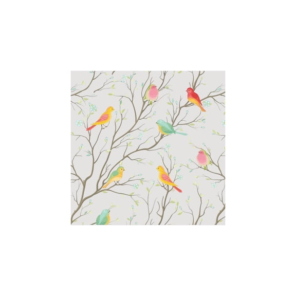 Feledorashia Static Cling Window Film, Privacy Window Film, Bird and Flower Decorative Glass Film with Heat Insulation, Light Transmitting PVC Material for Kitchen Office Bathroom Glass Partitions