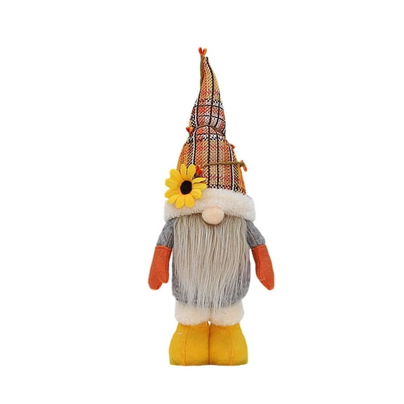 Feledorashia Sunflower Faceless Doll, Standing Gnome Figurine, Festival Window Decoration Whimsical Ornament, Durable Nylon Spandex Material, Cute Home Office Centerpiece Accent