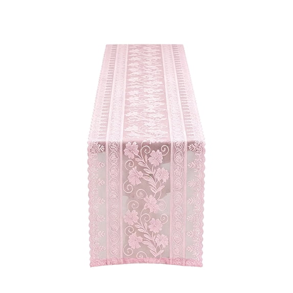 Feledorashia Table Runner, Lace Tablecloth, Hollowed Out Rural Dining Table Decoration, Soft Wrinkle Resistant Polyester Fabric