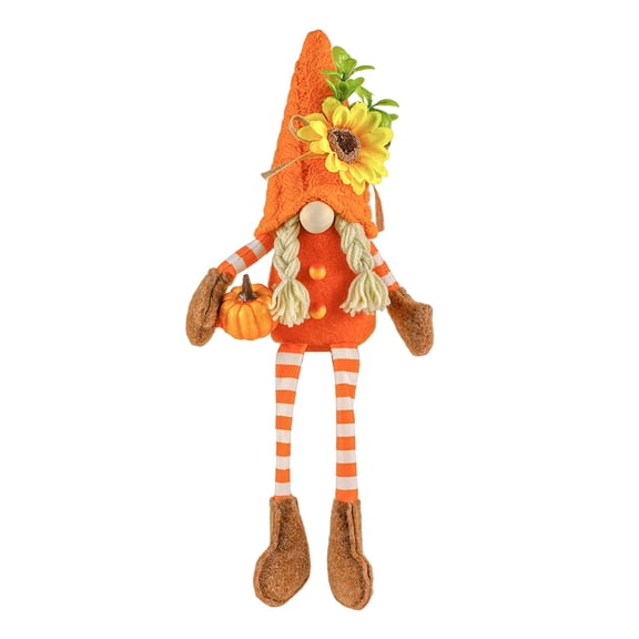 Feledorashia Thanksgiving Decoration, Fall Figurine, Soft Stuffed Rudolph Doll with Pumpkin and Corn, Tabletop Ornament for Autumn Home Decor